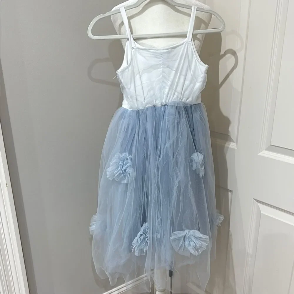 Pottery Barn Kids White and Blue Dance Costume Size 7-8